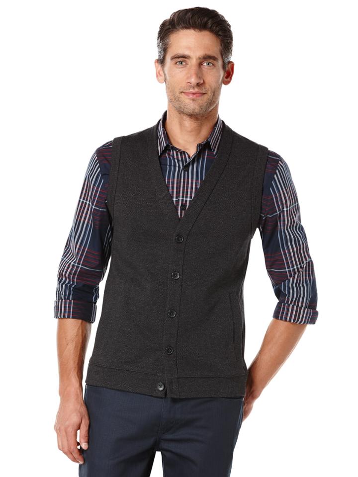 Perry Ellis Herringbone 5 Button Vest