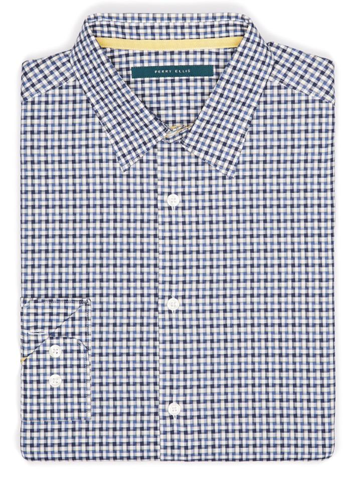 Perry Ellis Mini Check Pattern Shirt
