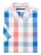 Perry Ellis Short Sleeve Multi-color Check Shirt