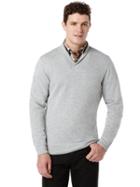 Perry Ellis Long Sleeve Rib V-neck Sweater