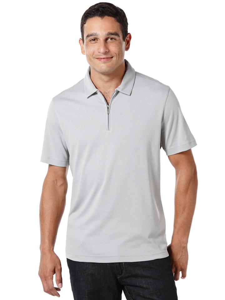Perry Ellis Short Sleeve Zip Polo