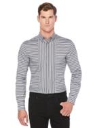 Perry Ellis Short Sleeve Slim Fit Cross Stripe Shirt