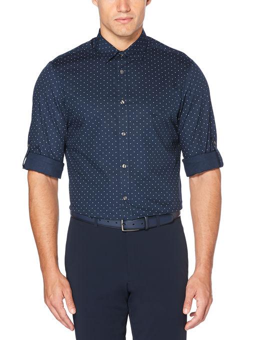 Perry Ellis Micro Motif Print Stretch Shirt