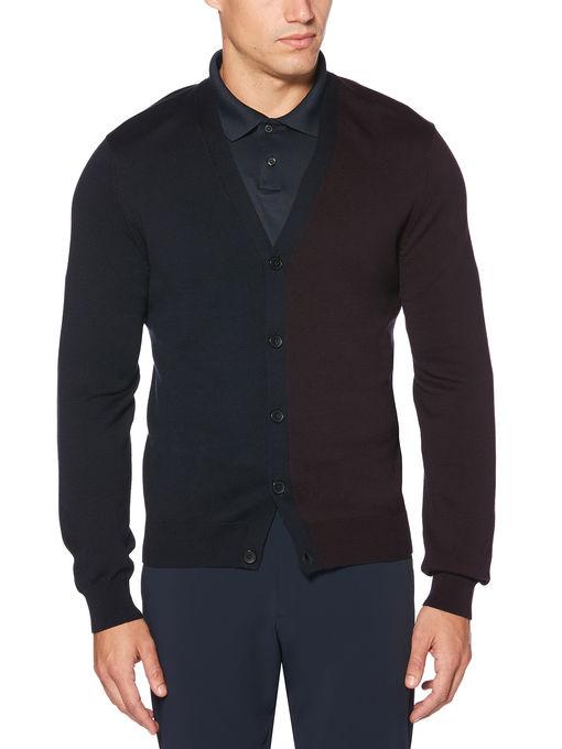 Perry Ellis Feeder Color Block Cardigan