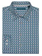 Perry Ellis Colorful Rectangle Dobby Shirt
