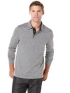 Perry Ellis Travel Luxe Long Sleeve Oxford Polo