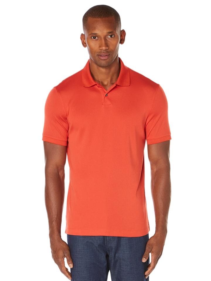 Perry Ellis Short Sleeve Two Button Rib Polo