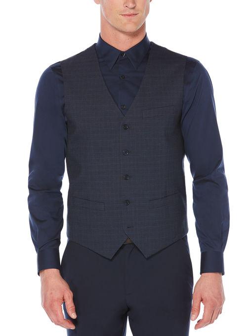 Perry Ellis Subtle Plaid Suit Vest