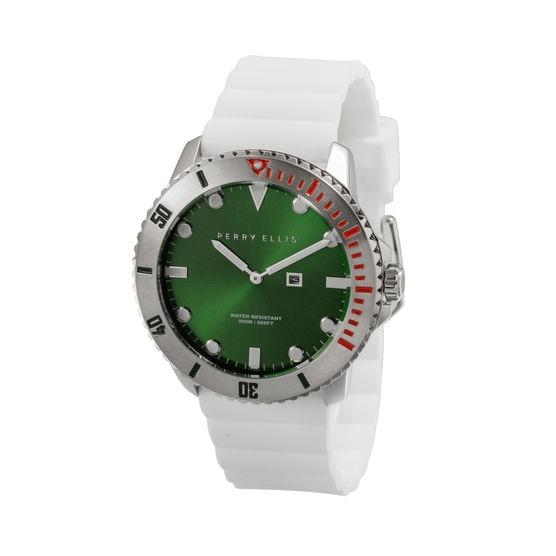 Perry Ellis Deep Diver Emerald Silicon Watch