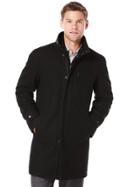 Perry Ellis Snap Front Wool Melton Coat