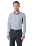 Perry Ellis Small Tonal Plaid Single Patch Pocket Shirt