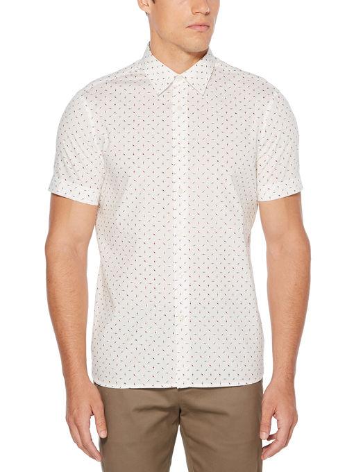 Perry Ellis Short Sleeve Dot Slash Print Shirt