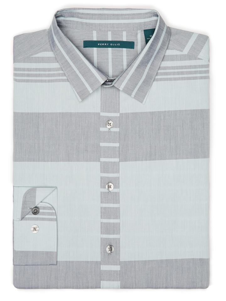 Perry Ellis Engineered Horizontal Stripe Shirt