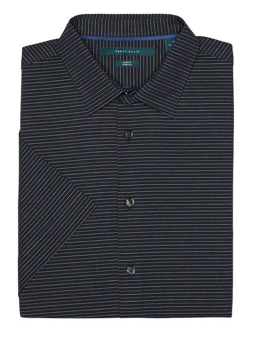 Perry Ellis Short Sleeve Hidden Check Shirt