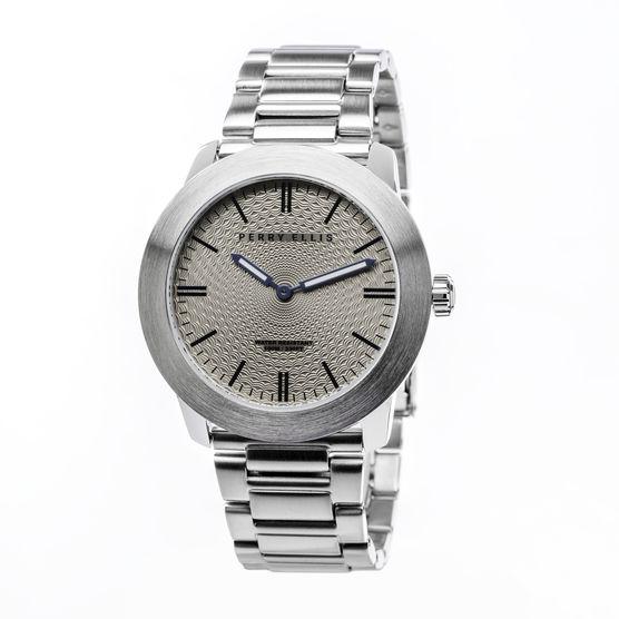 Perry Ellis Slim Line Grey Stainless Steel Watch