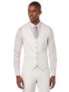 Perry Ellis Slim Fit Solid Slub Linen Suit Vest
