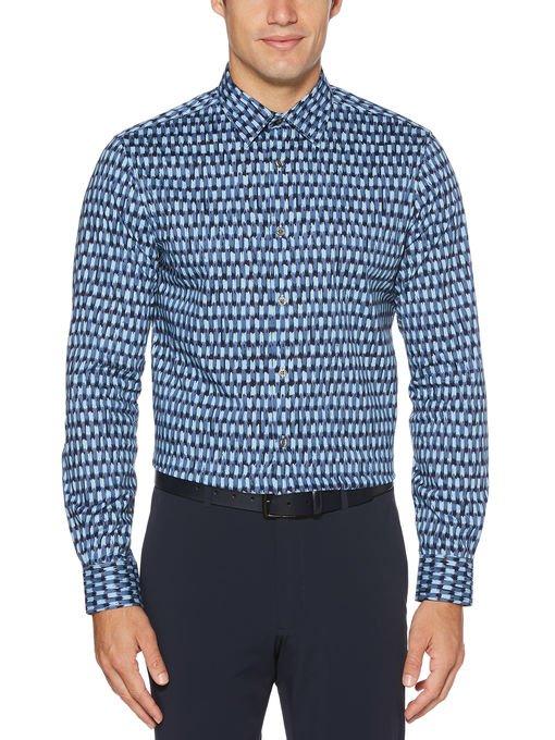 Perry Ellis Textured Print Stretch Shirt