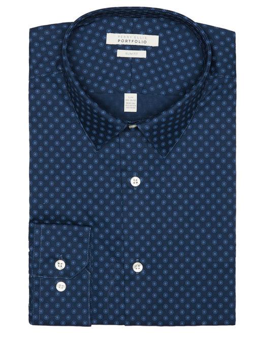 Perry Ellis Indigo Dot Dress Shirt