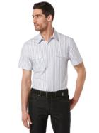 Perry Ellis Short Sleeve Two Pocket Stripe Shirt