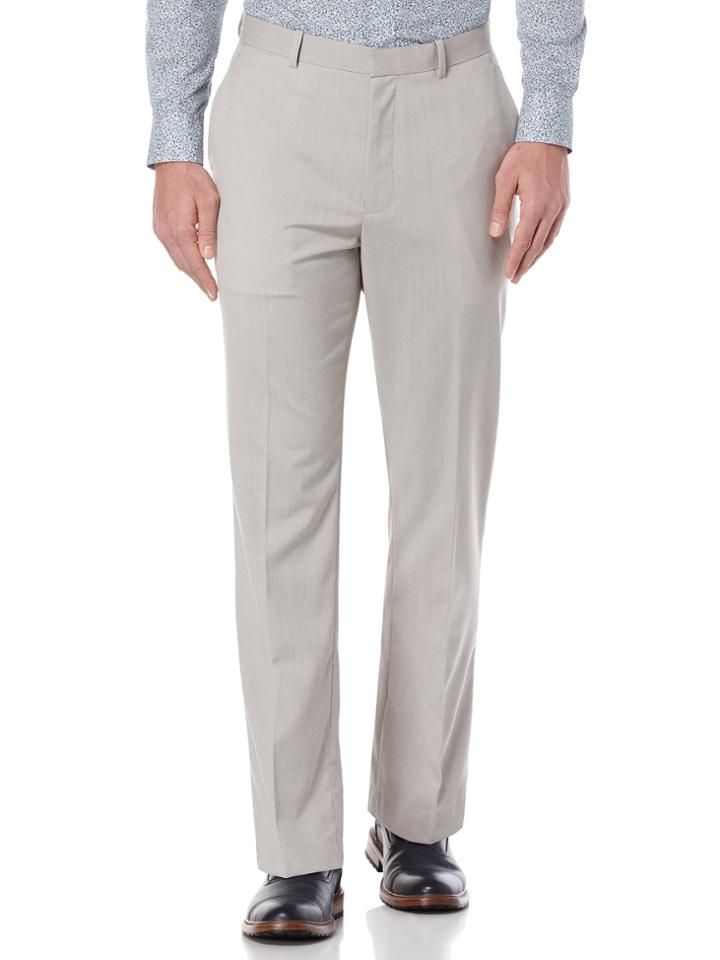 Perry Ellis Solid Textured Flat Front Dress Pant