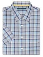 Perry Ellis Short Sleeve Dual-colored Button-down Shirt