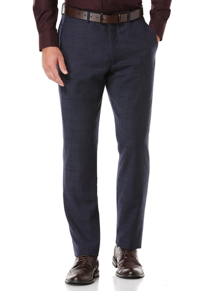 Perry Ellis Slim Fit Large Windowpane Suit Pant