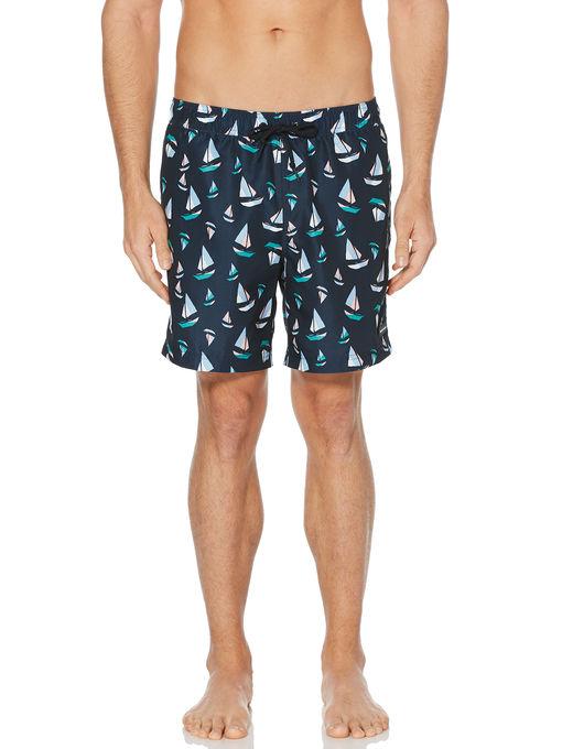 Perry Ellis Sailboat Print Swim Short