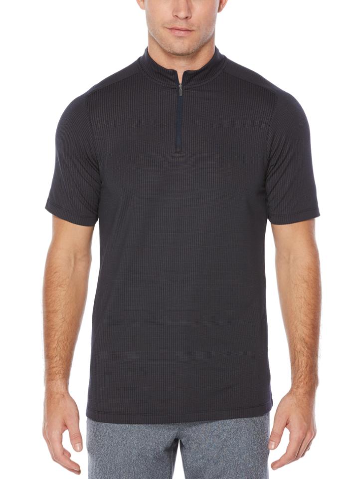 Perry Ellis Short Sleeve Active Zip Neck Shirt