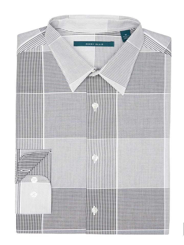 Perry Ellis Exploded Plaid Dobby Shirt