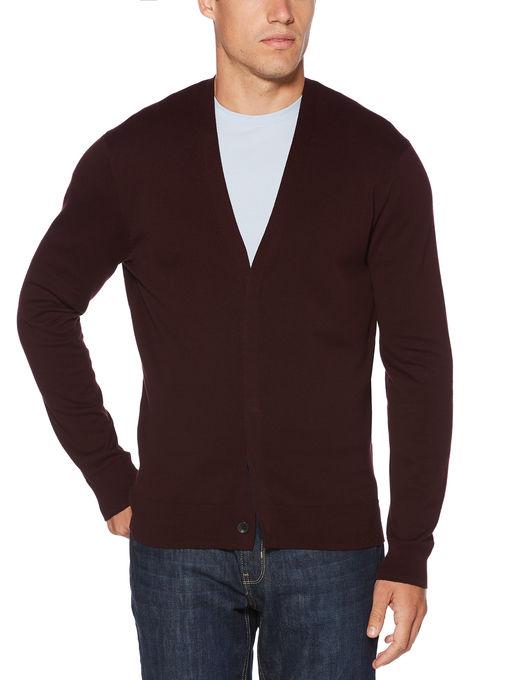 Perry Ellis Solid Tipped Cardigan