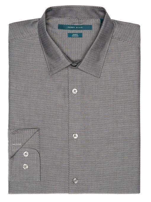 Perry Ellis Slim Solid Sobby Shirt