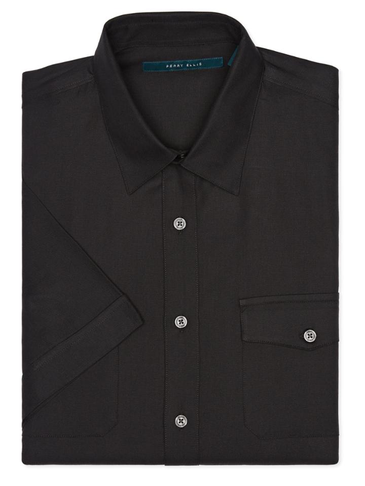 Perry Ellis Big And Tall Short Sleeve Irridescent Shirt
