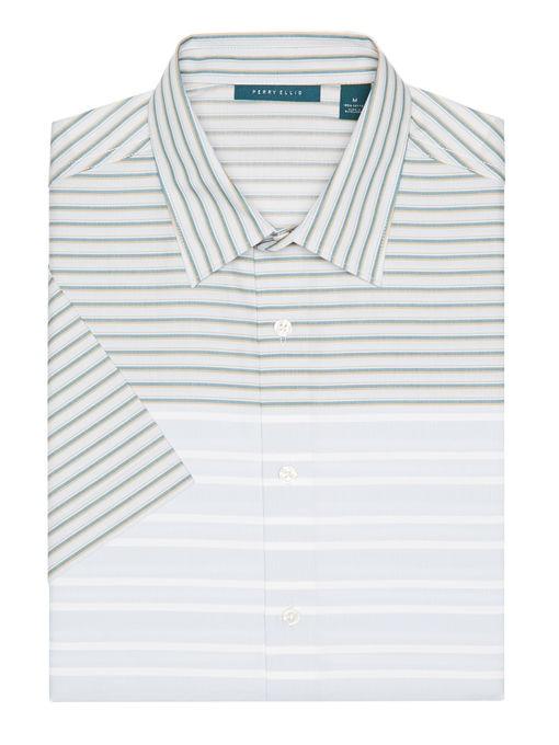 Perry Ellis Short Sleeve Two Toned Striped Shirt
