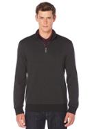 Perry Ellis Herringbone Quarter Zip Jacket