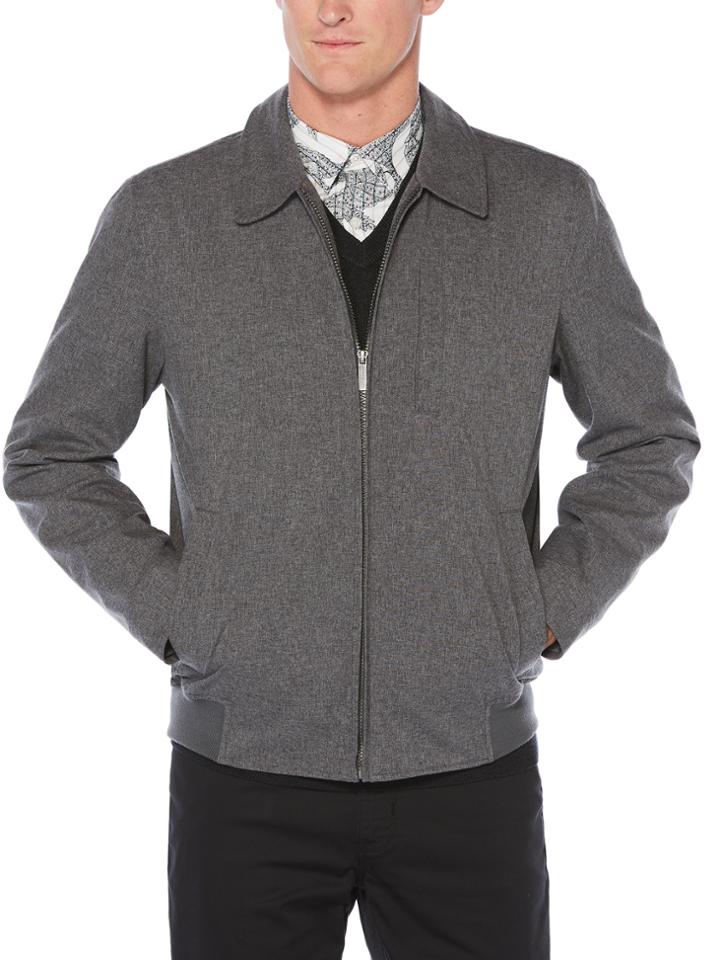 Perry Ellis Zip-front Heathered Jacket