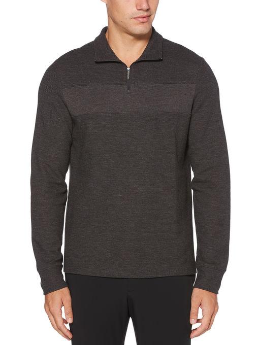Perry Ellis Quarter Zip Jacquard Sweater