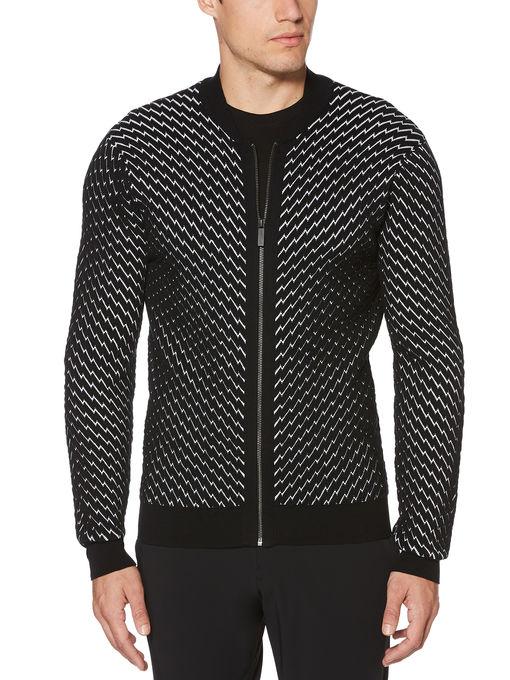 Perry Ellis Striped Bomber Jacket