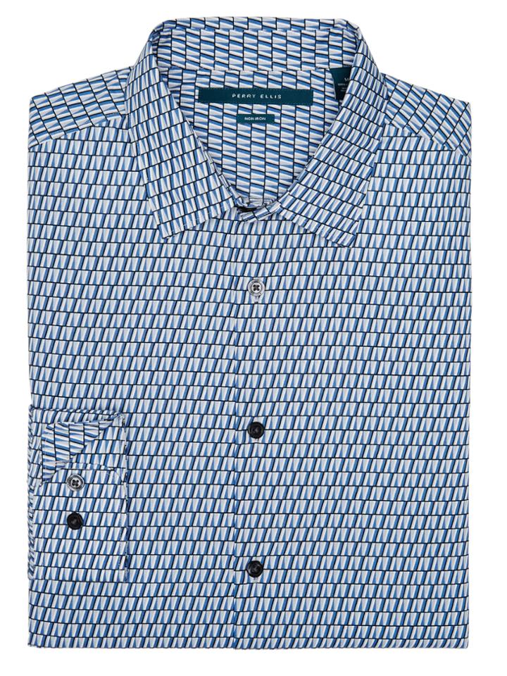 Perry Ellis Big And Tall Non-iron Diagonal Shirt