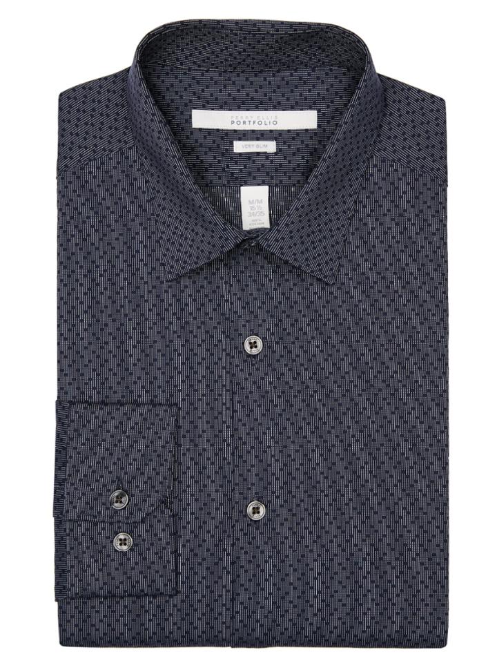 Perry Ellis Very Slim Dobby Dot Dress Shirt