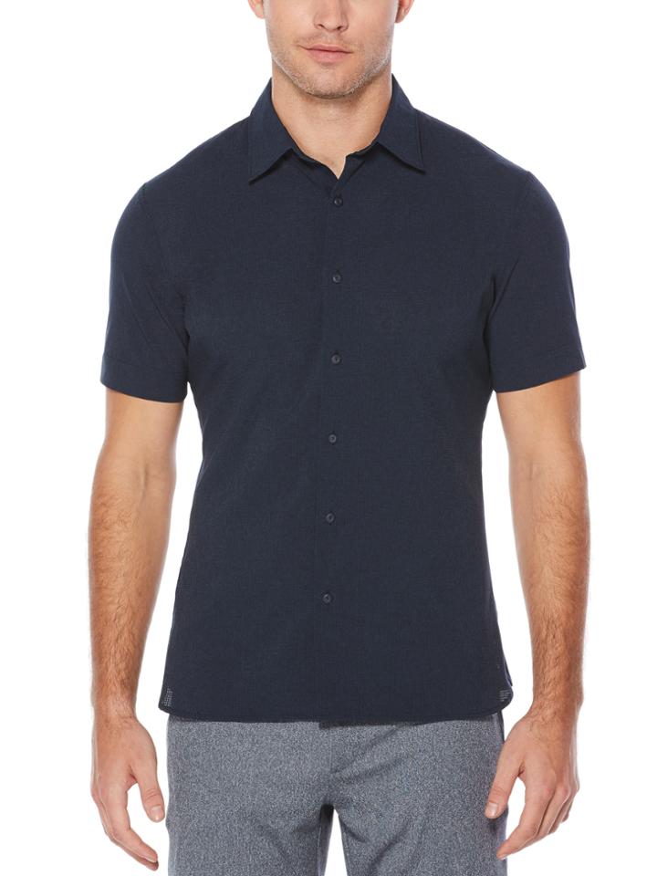 Perry Ellis Short Sleeve Active Mesh Woven Shirt