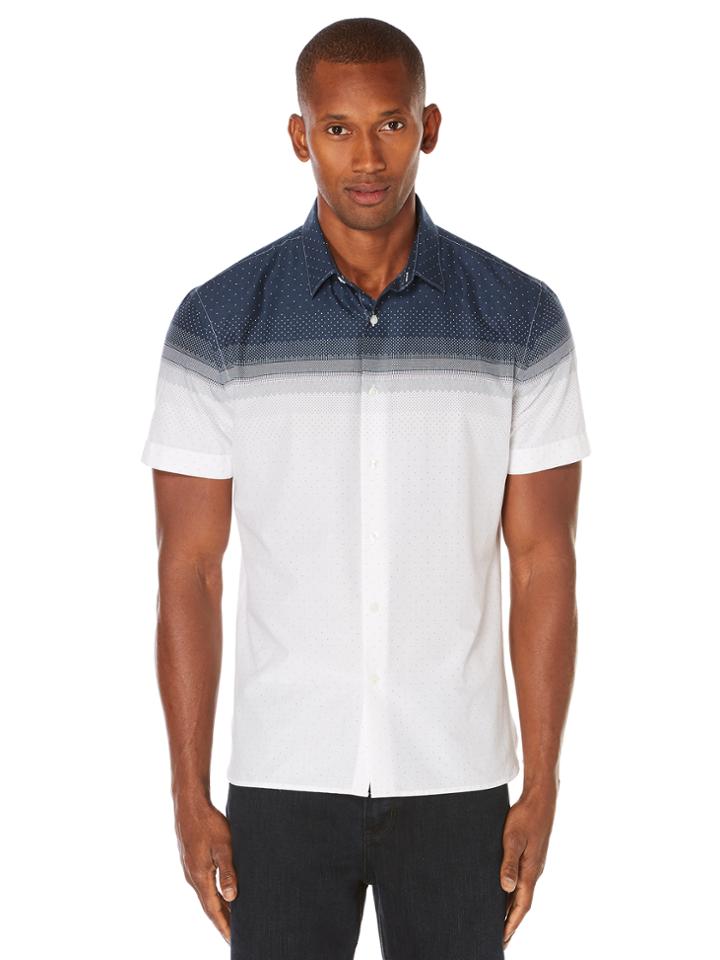 Perry Ellis Big And Tall Short Sleeve Dot Ombre Shirt