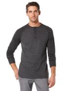 Perry Ellis Long Sleeve Striped Henley
