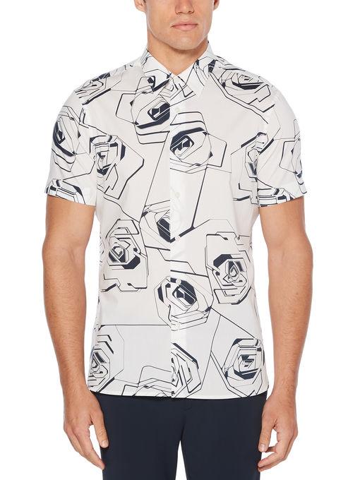 Perry Ellis Short Sleeve Rose Print Shirt
