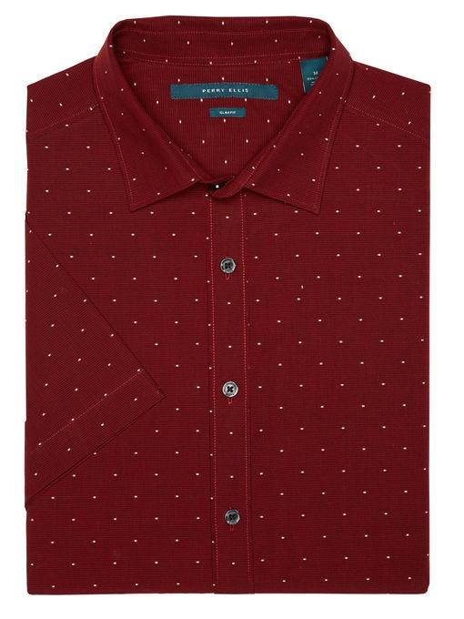 Perry Ellis Short Sleeve Slim Dot Shirt