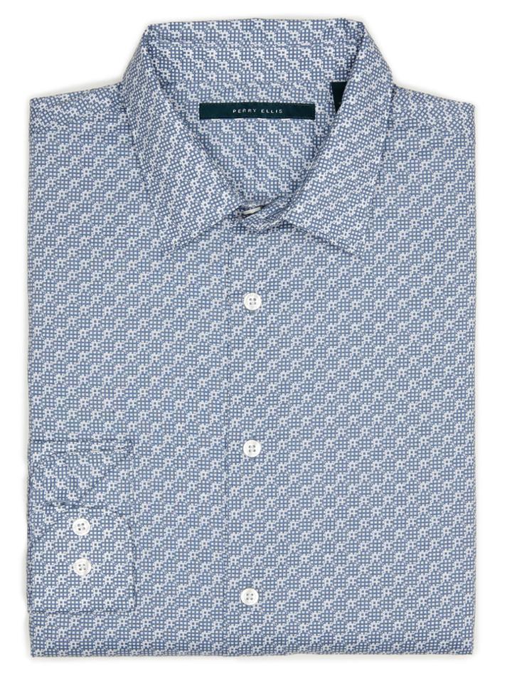 Perry Ellis Big And Tall Exclusive Circular Grid Shirt