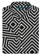 Perry Ellis Short Sleeve Maze Print Shirt