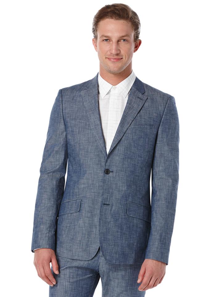 Perry Ellis Slim Fit Denim Chambray Suit Jacket