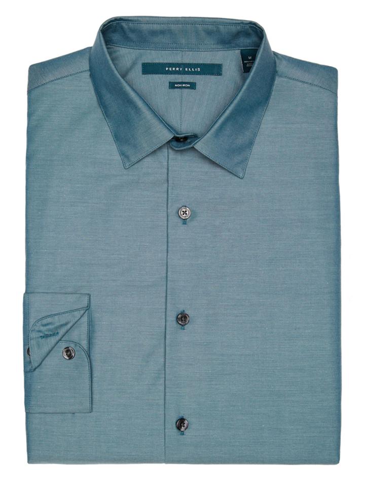 Perry Ellis Big And Tall Non-iron Luxury Iridescent Shirt