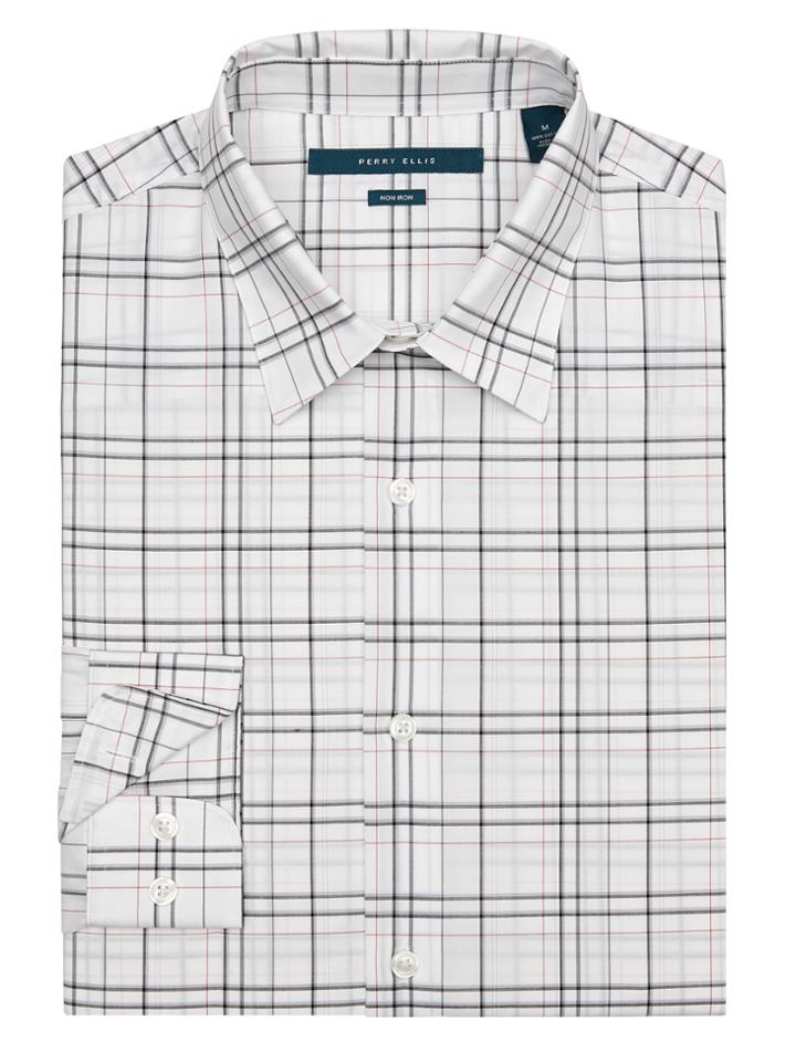 Perry Ellis Non-iron Windowpane Shirt
