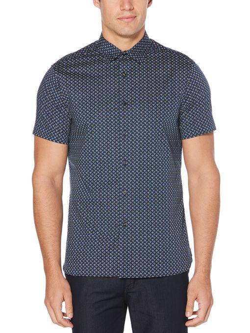 Perry Ellis Slim Fit Stretch Multi-color Mini Geo Print Shirt